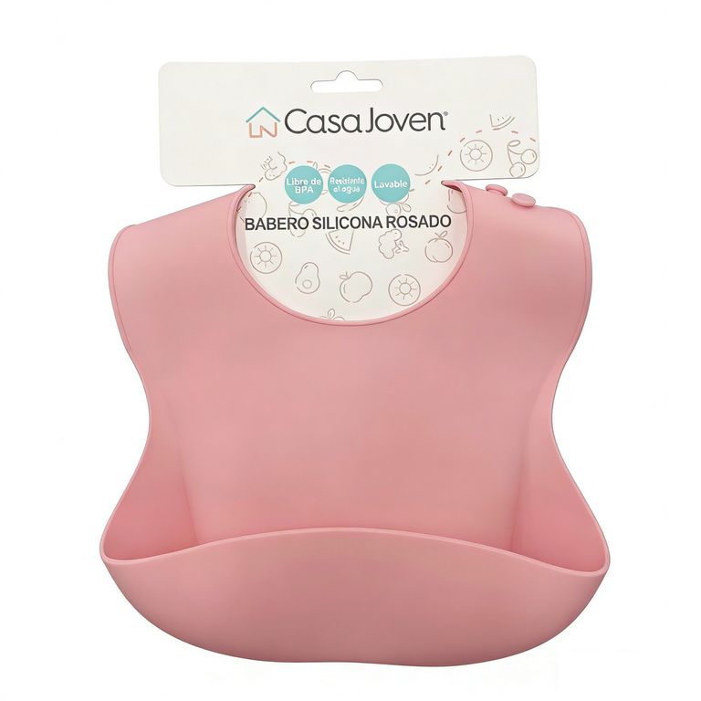 Babero Silicona Rosado