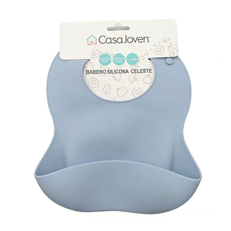 Babero Silicona Celeste