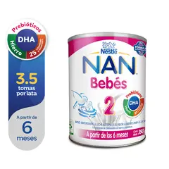 NAN - Fórmula Láctea Líquida 2 Bebe Lata x 390 g