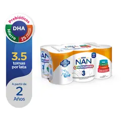 NAN - Sixpack Fórmula Láctea Líquida 3 Crecimiento x 390 g