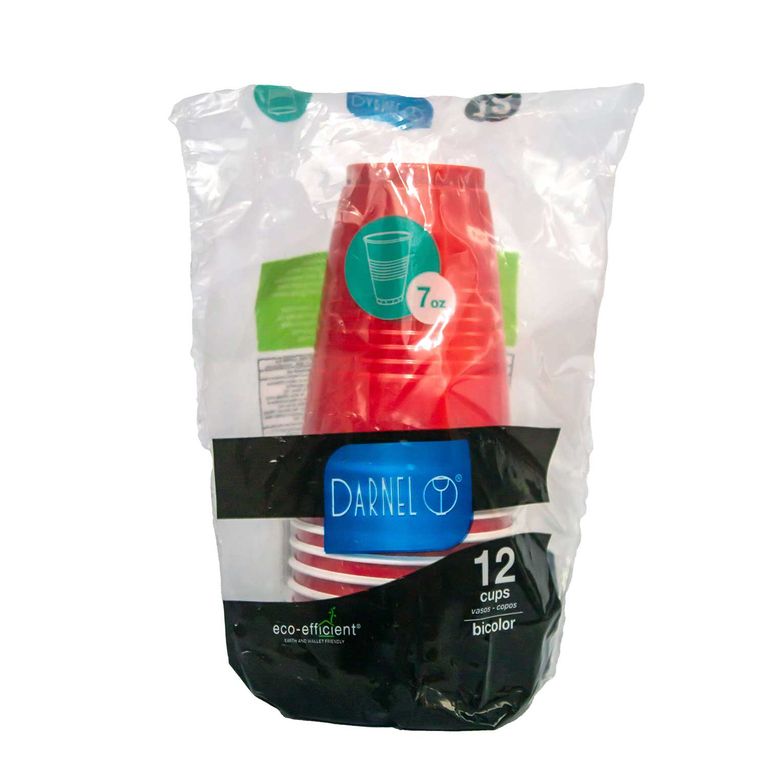Vasos Darnel 7 Oz Rojo Vivo Empaque 12 Und