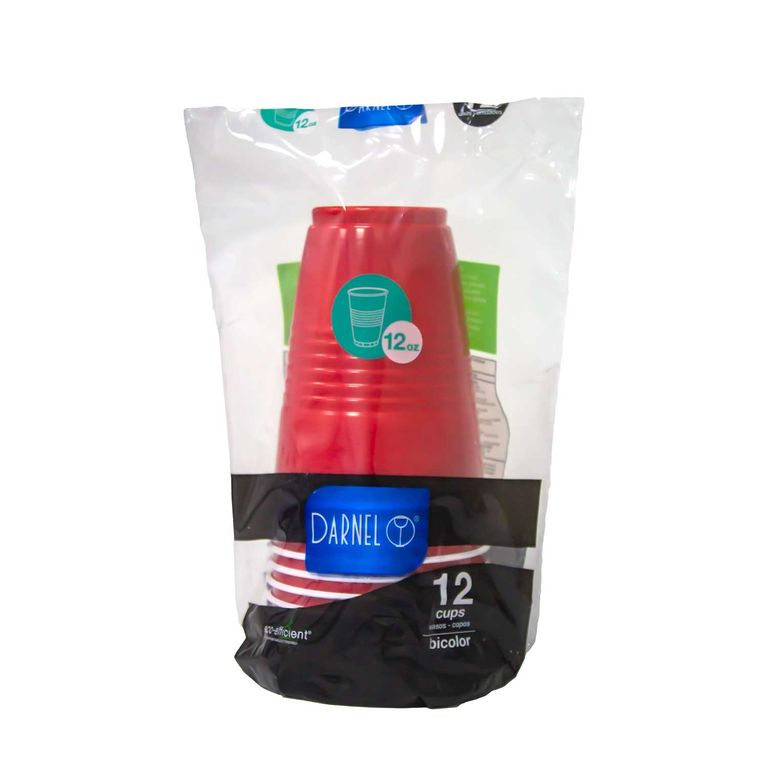 Vasos Darnel 12 Oz Rojo Vivo Empaque 12 Und