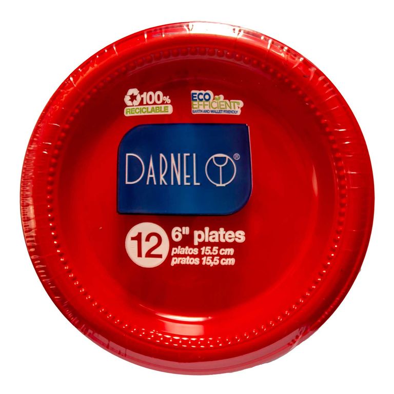 Platos Darnel 15.5 Rojo Vivo Empaque 12 Und
