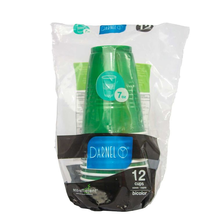 Vasos Darnel 7 Oz Verde Vivo Empaque 12 Und