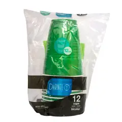 DARNEL - Vasos 12 Oz Verde Vivo Empaque 12 Und
