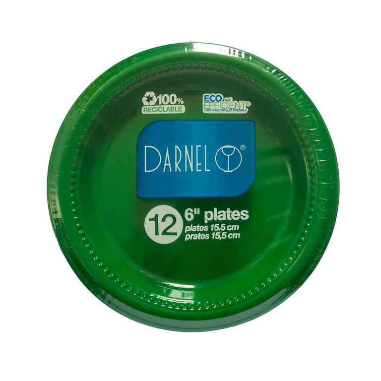 Platos Darnel 15.5 Verde Vivo Empaque 12 Und
