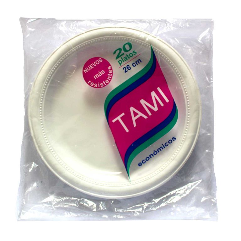 Platos Tami 26 Blanco Empaque 20 Und