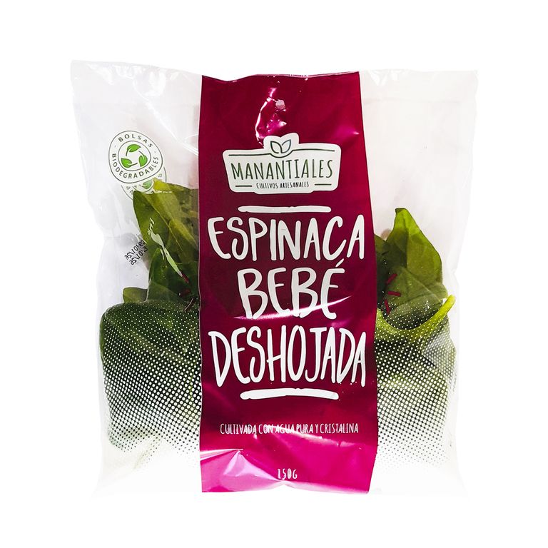 Espinaca Bebe Deshojada Manantiales 150 g