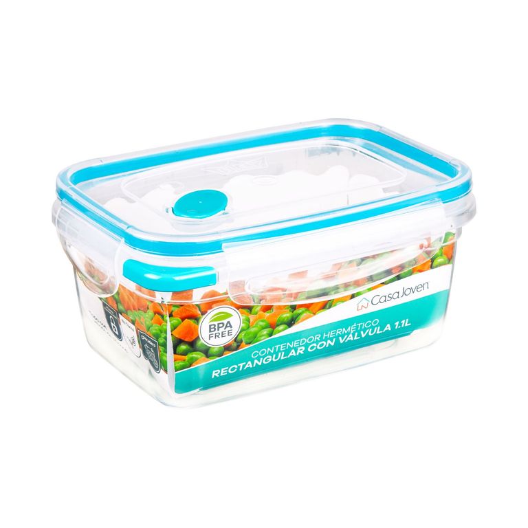 Contenedor Hermético Rectangular con Val 1.1L