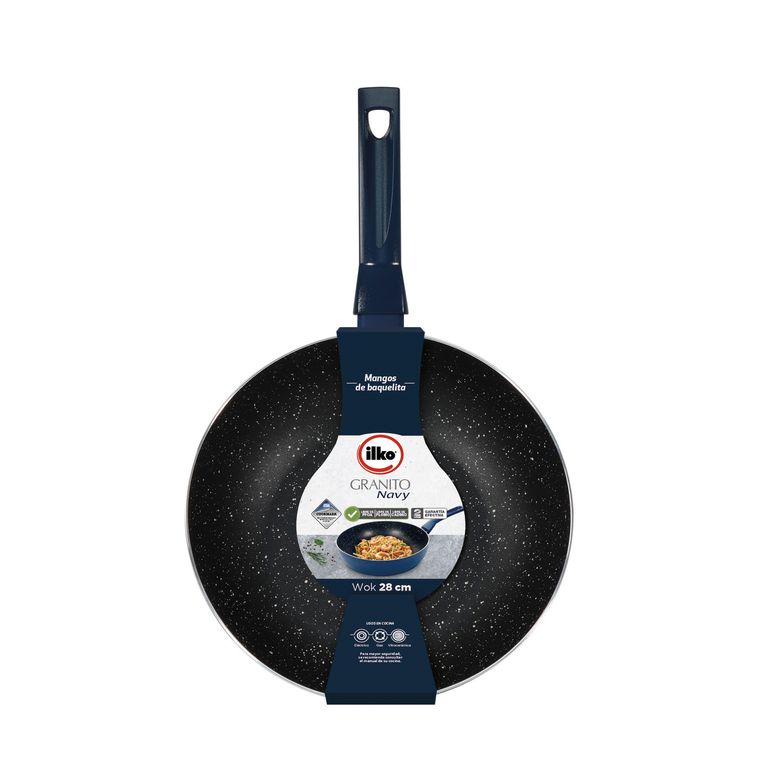 Sartén Wok Ilko 28cm Granito Navy