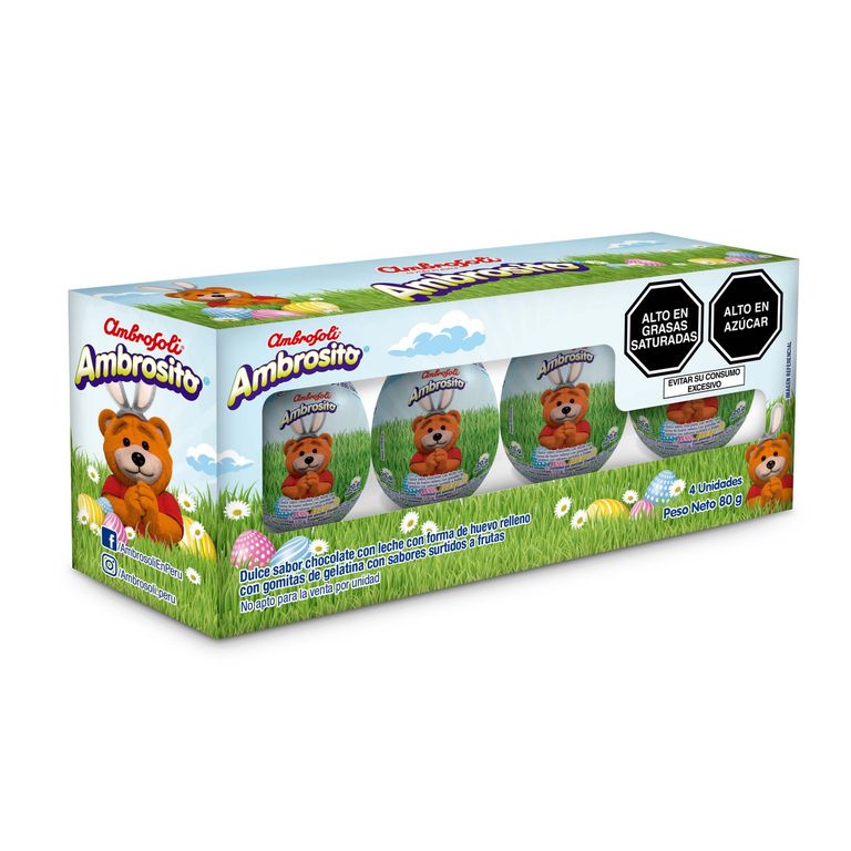 Huevitos Chocolate Ambrosito Gomitas Empaque 4 Und