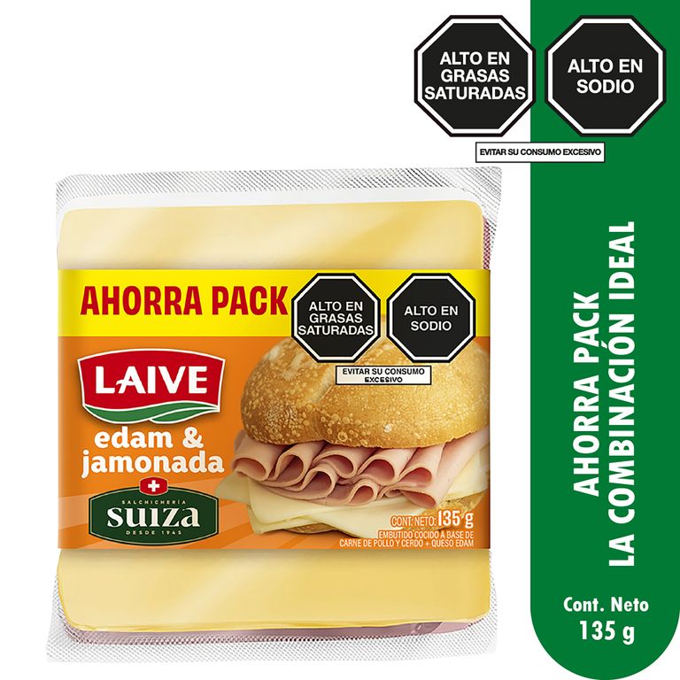 Pack Suiza Queso Edam y Jamonada Empaque 135 g