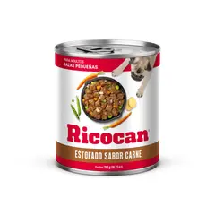 RICOCAN - Estofado Sabor Carne Adulto Razas Pequeñas Lata 290 Gr