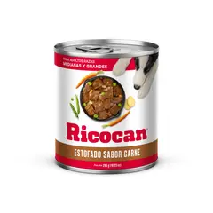 RICOCAN - Estofado Sabor Carne Ricocan Adulto Razas Medianas y grandes Lata 290 Gr