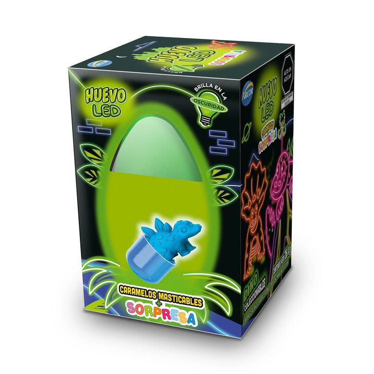 Huevo LED Arcor Dino con Sorpresa Empaque 26.4 g
