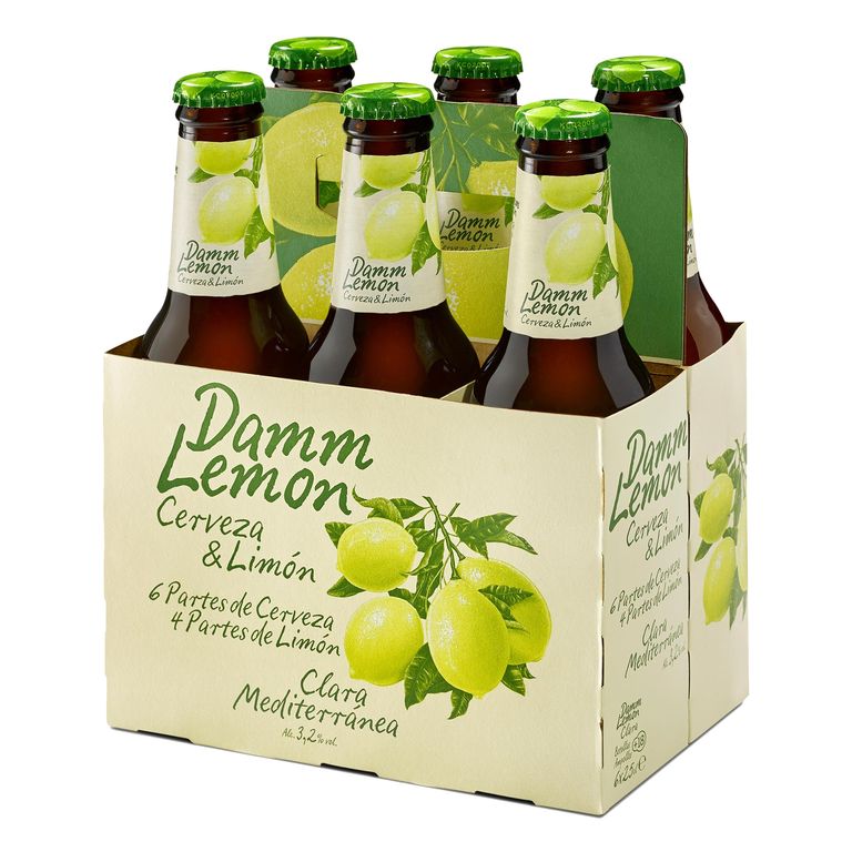 Cerveza de Malta Damm Lemon Sixpack Botella 250 mL