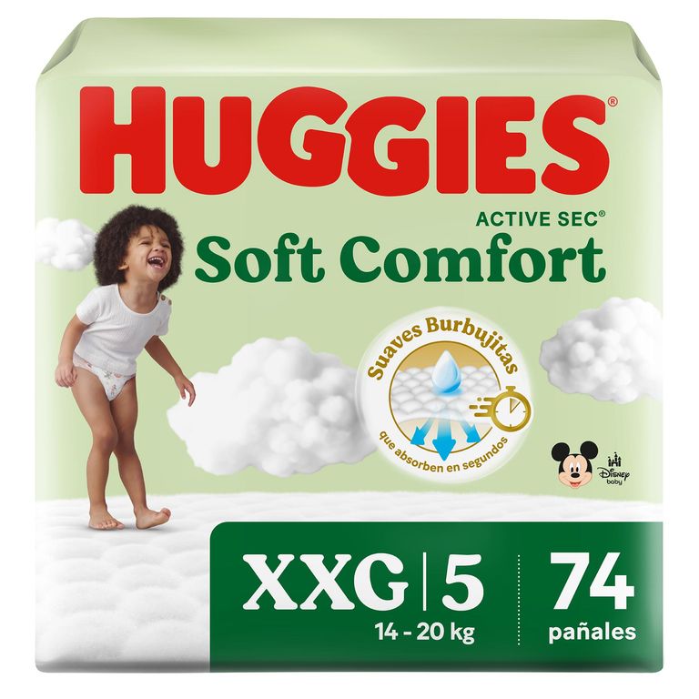 Pañales Huggies Soft Comfort Talla XXG Empaque 74 Und