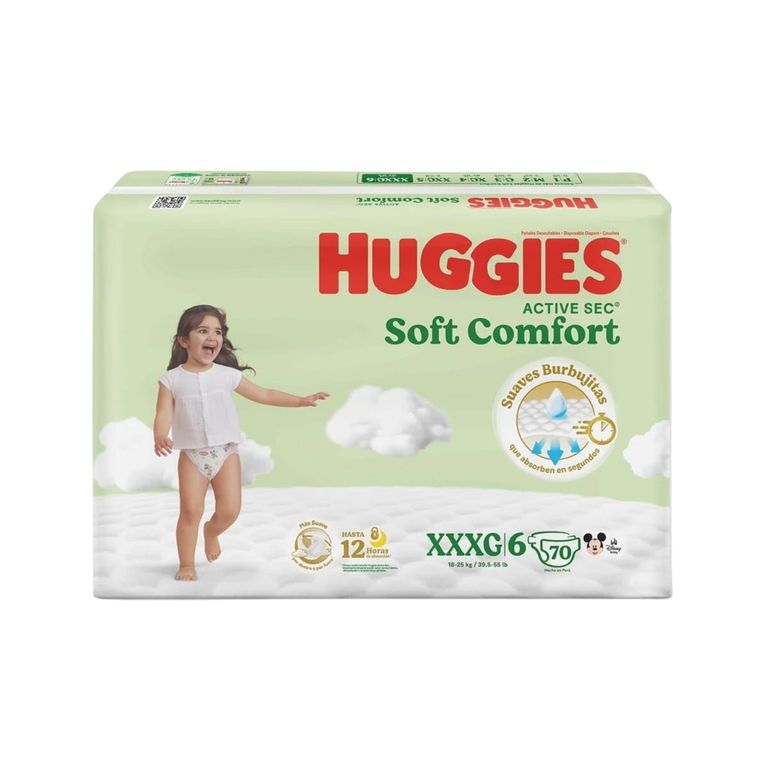Pañales Huggies Active Sec Talla XXXG Empaque 70 Und