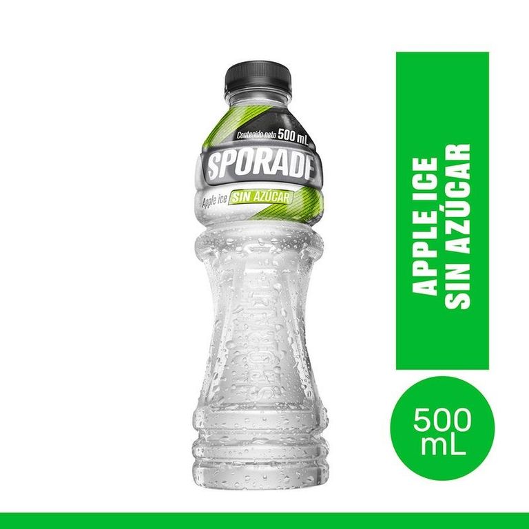 Bebida Rehidratante Sporade Apple Ice Sin Azúcar Botella 500 mL
