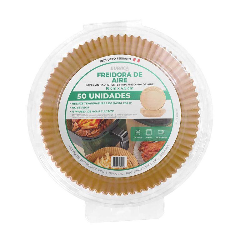 Papel Antiadherente Air Fryer Eurika Empaque 50 Und