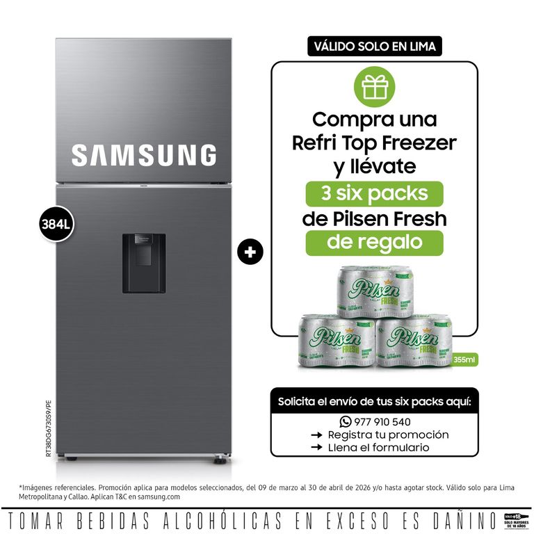 Refrigeradora Samsung Tmf 384L Silver con Dispensador