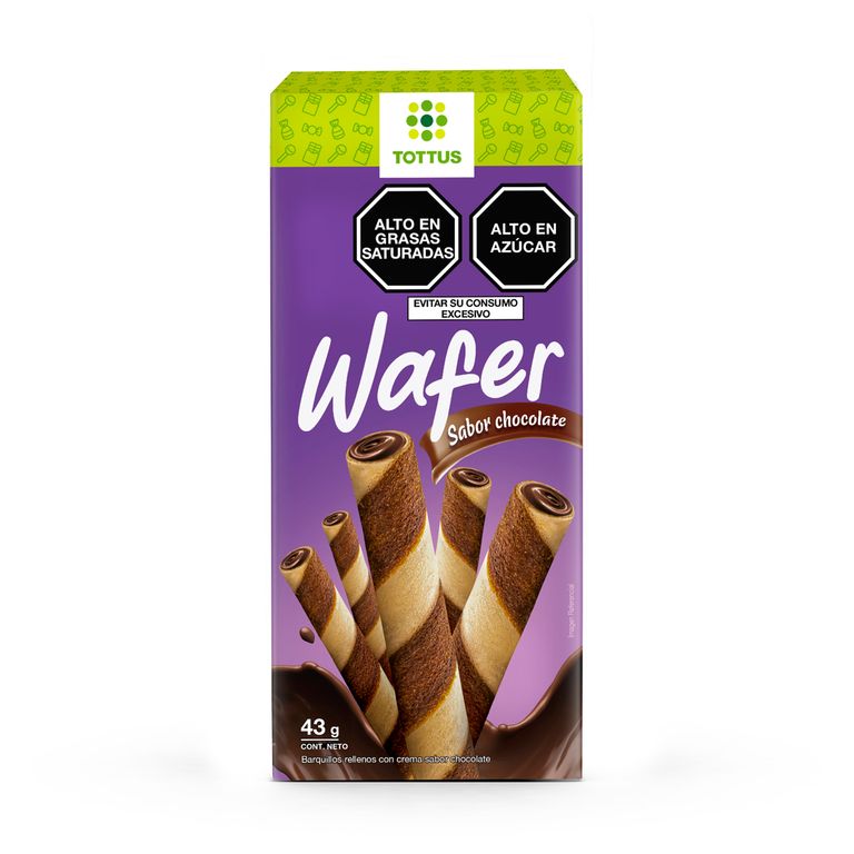 Barquillo Wafer Chocolate Tottus Envase 43 g