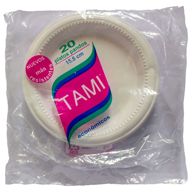 Platos Tami 15.5 Blanco Empaque 20 Und