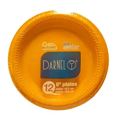 DARNEL - Plato 15.5 Amarillo Vivo Empaque 12 Und