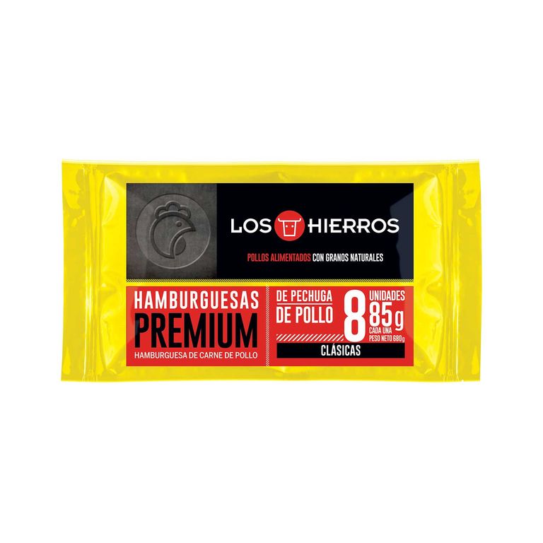 Hamburguesa Premium de Pollo Los Hierros Empaque 8 Und