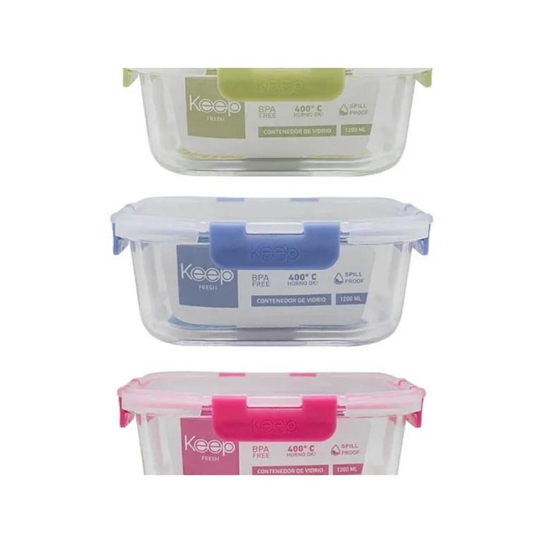 Hermético Cuadrado 2200mL Glass Keep