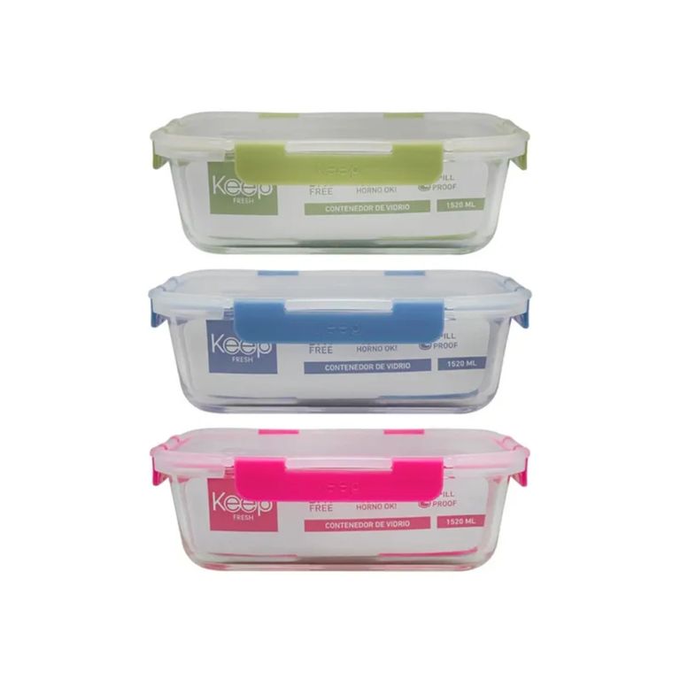 Hermético Rectangular 1520mL Glass Keep