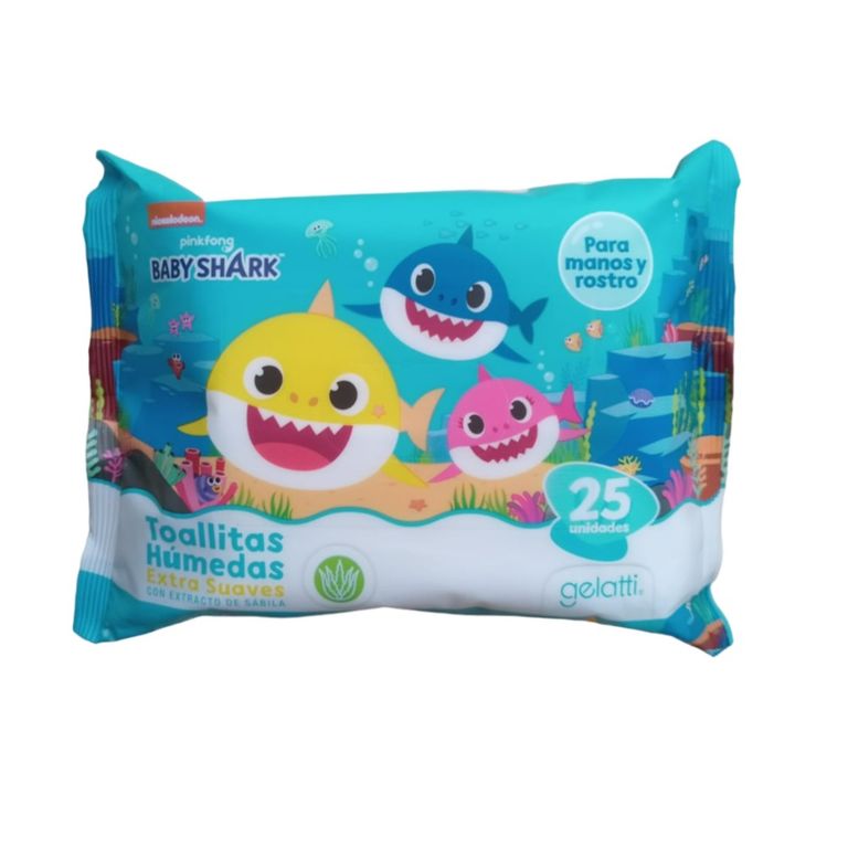 Toallitas Húmedas Gelatti Baby Shark Empaque 25 Und