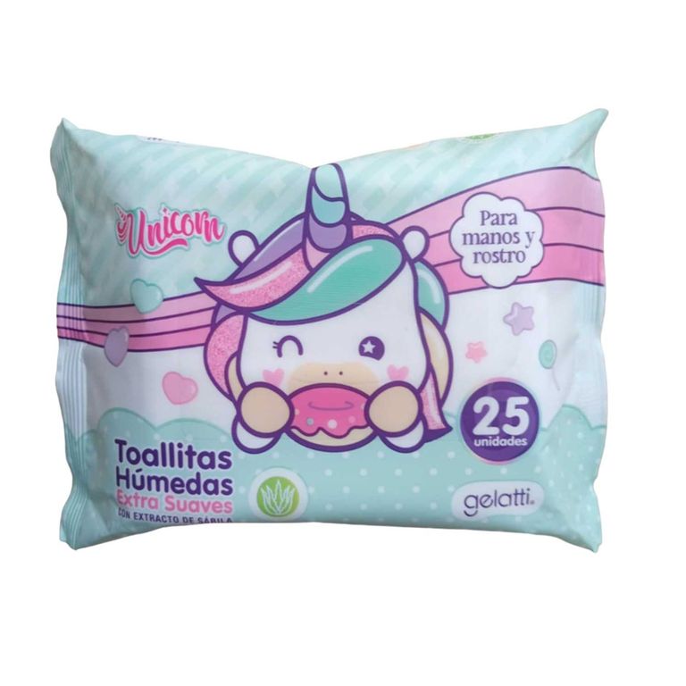 Toallitas Húmedas Gelatti Unicornio Empaque 25 Und