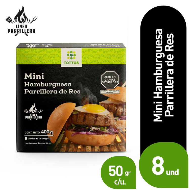 Mini Hamburguesa Parrillera Tottus Caja 8 Und