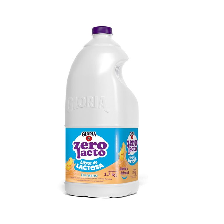 Yogurt Gloria Zero Lacto Durazno Botella 1.7 Kg