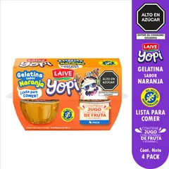 LAIVE - Gelatina Laive Yopi Sabor Naranja Pack 4 Und