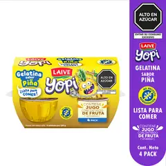 LAIVE - Gelatina Laive Yopi Sabor Piña Pack 4 Und
