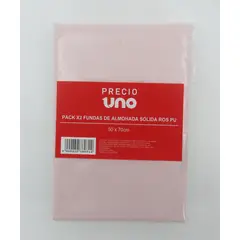 PRECIO UNO - Pack X2 Fundas de Almohada Solida Ros Pu