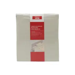 Precio Uno - Juego de Sábanas Microfibra 1.5Plaza Beige Pu
