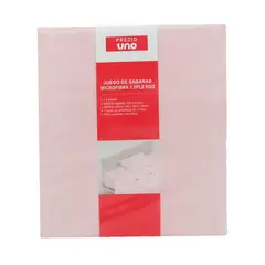 PRECIO UNO - Juego de Sábanas Microfibra 1.5Plaza Ros