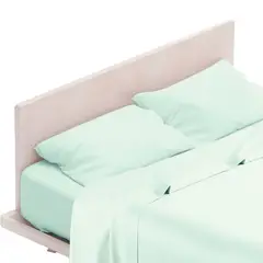 PRECIO UNO - Juegos de Sábanas Microfibra 2Plaza Menta Pu