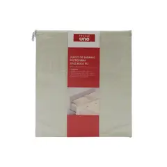 Precio Uno - Juego de Sábanas Microfibra 2Plaza Beige Pu