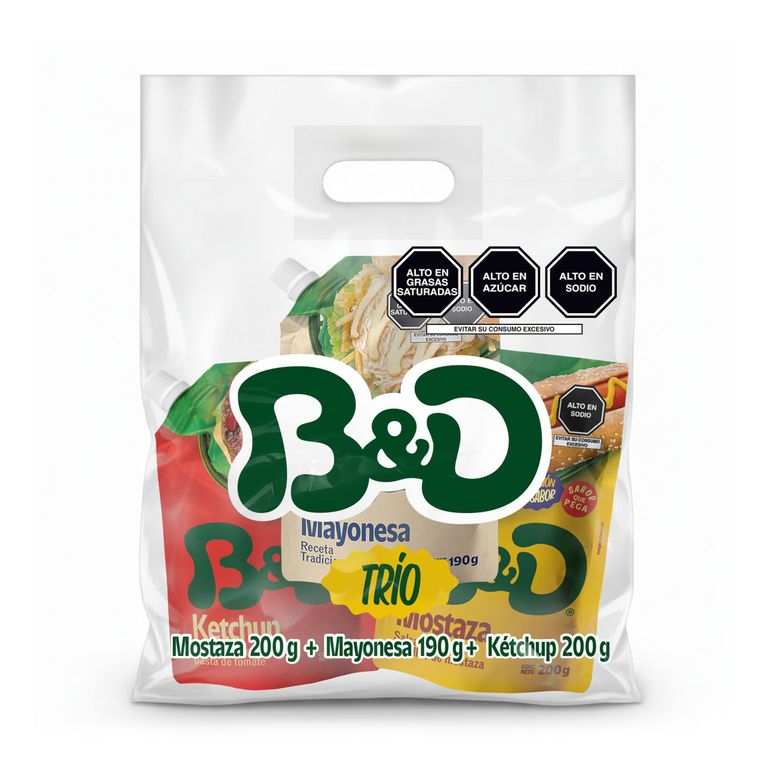 Pack B&D Ketchup 200 g + Mostaza 200 g + Mayonesa 190 g
