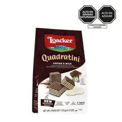 LOACKER - Waffer Quadratini Cocoa And Milk Bolsa 125 g