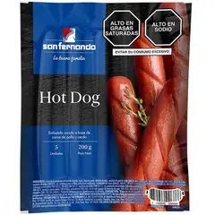 SAN FERNANDO - Hot Dog San Fernando Empaque 200 g