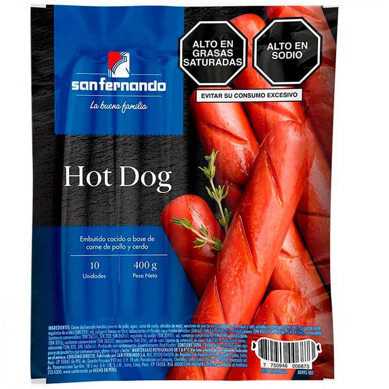 Hot Dog San Fernando Empaque 400 g