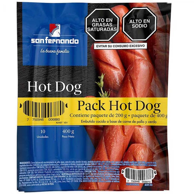 Pack Hot Dog San Fernando Empaque 600 g