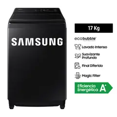 SAMSUNG - Lavadora Ecobubble 17 Kg Negro