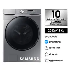 SAMSUNG - Lavaseca Samsung WD20T6000GPPE Smart Inverter 20Kg 12Kg Gris