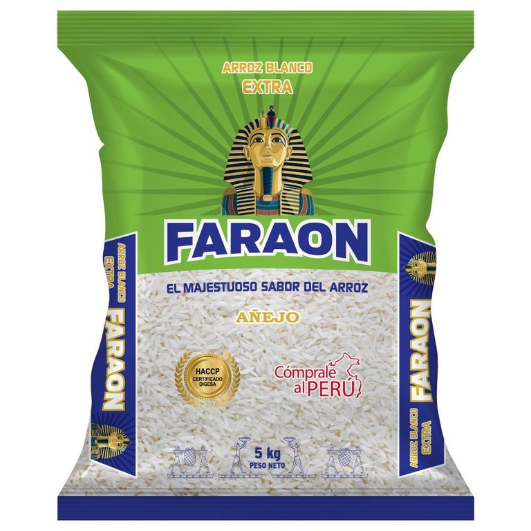 Arroz Blanco Añejo Faraon Verde Bolsa 5 Kg